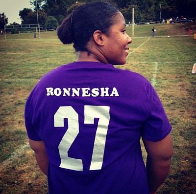 Charity Flag Football Game “Purple Team” I played in honor of my sister Ronnesha Simms